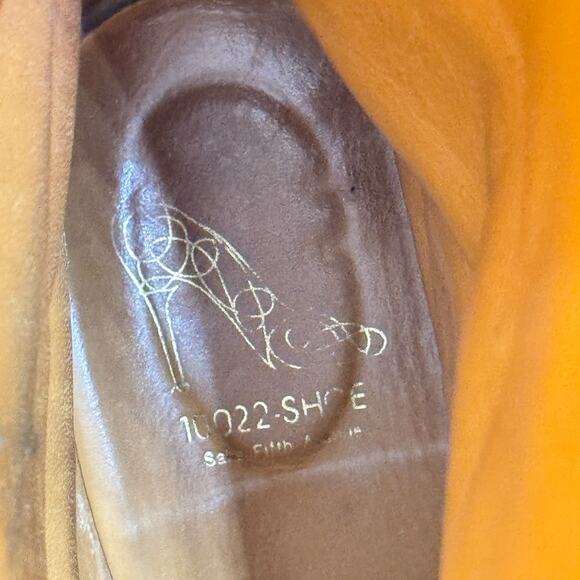 Saks Fifth Ave Harness Moto Boot SZ 40 Women's Black Leather Tall Loose Buckle - Picture 13 of 14